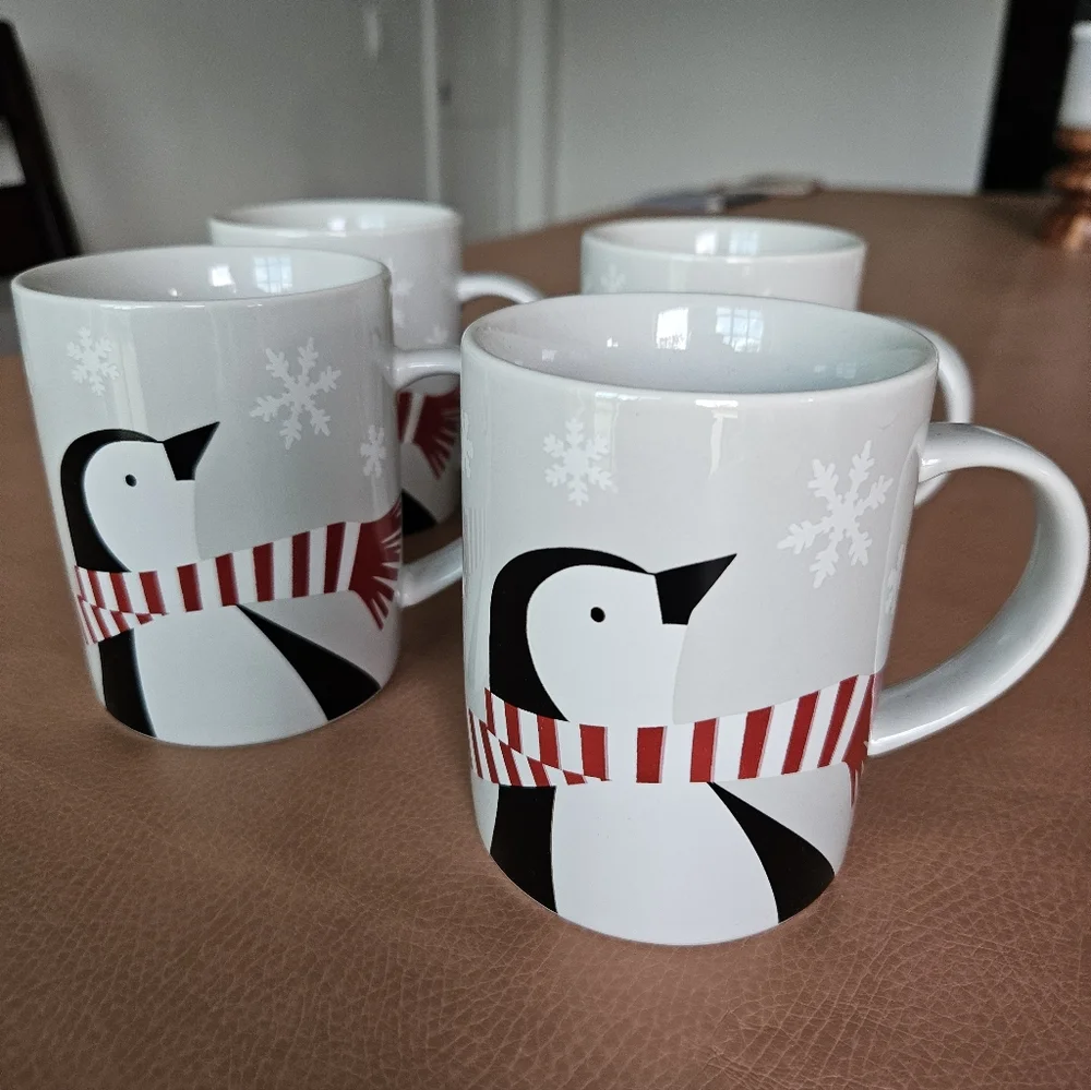 Crate & Barrel Penguin Jolly Trio Mugs